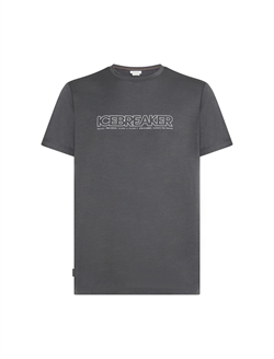 Icebreaker Men's Merino 150 Tech Lite SS Tee IB COORDINATES - Obsidian - Kortærmet uldtrøje